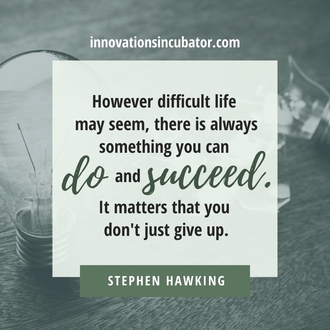 A reminder from Stephen Hawking to persevere. Changing direction (pivoting) isn't giving it up — it's finding something that you can succeed at.
#growchandler #startuplife