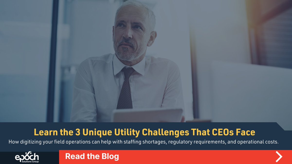 epochsg's tweet photo. Learn the common challenges that utility CEOs are facing and how they are pivoting to combat staffing shortages, industry regulations, and rising operational costs by digitizing field operations.
#epochsg #utility #ceochallenges  
https://t.co/TyBrFrxVDu https://t.co/vDQiq6rlCR
