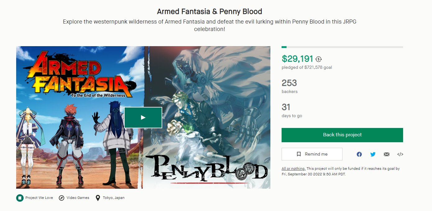 Wario64 on Twitter "Armed Fantasia & Penny Blood Kickstarter has