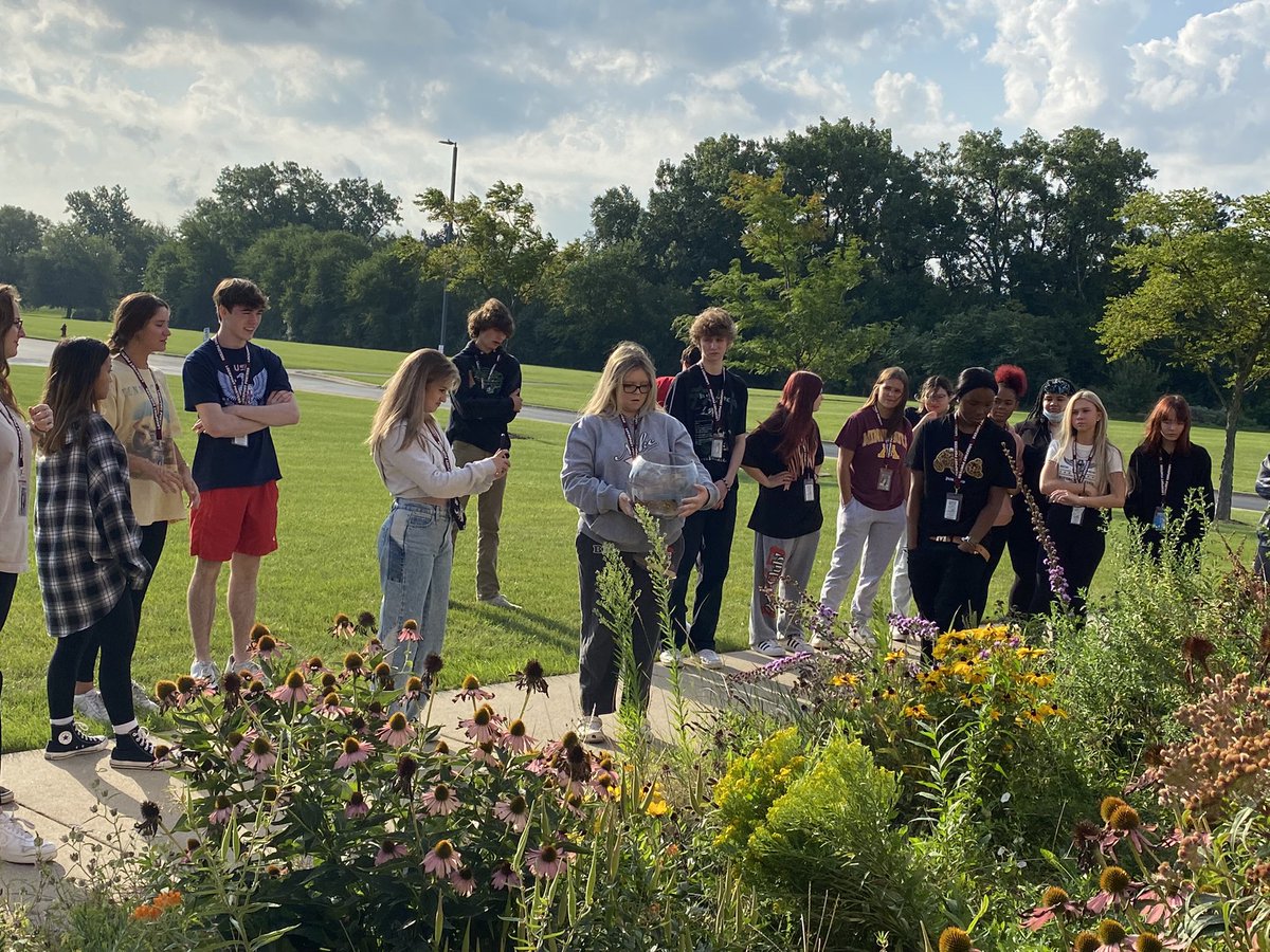 LthsScience's tweet photo. Monarch Butterfly release into our school pollinator garden. To plant a garden is to believe in tomorrow. #lthsscience #lockporthorticulture #lockporths205 #monarch #porterpride https://t.co/mp143CUv8p