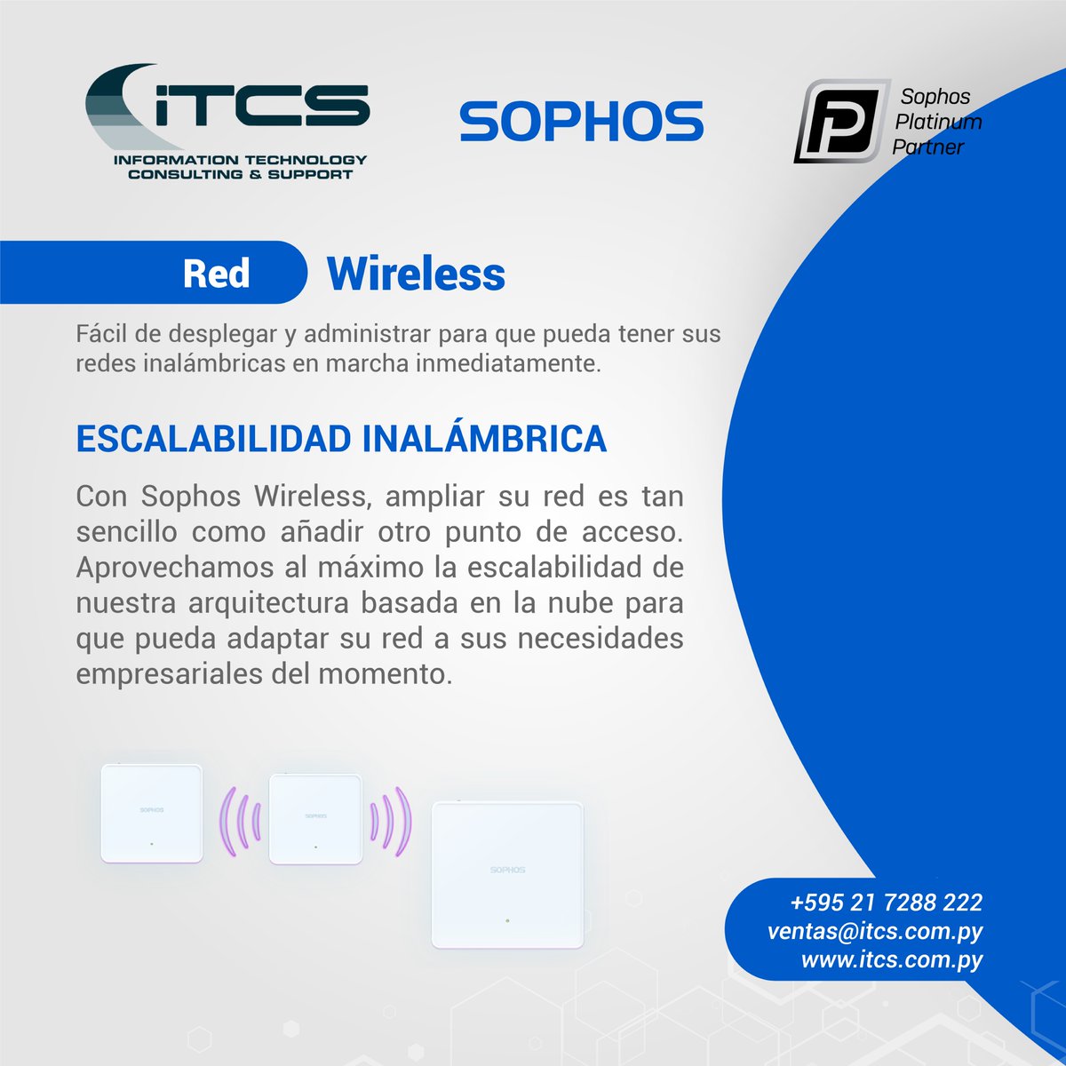 itcssa's tweet photo. Nuestra solución para redes Wi-Fi de @Sophos es gestionada en la nube, ofrece el mejor soporte para puntos de acceso, escalabilidad y un único panel intuitivo a través de Sophos Central.

#ITCSSA #Sophos #Wireless #SophosWireless #PuntoDeAcceso #Red #RedSegura #Datos #WiFi https://t.co/vOYLe2Ja0x