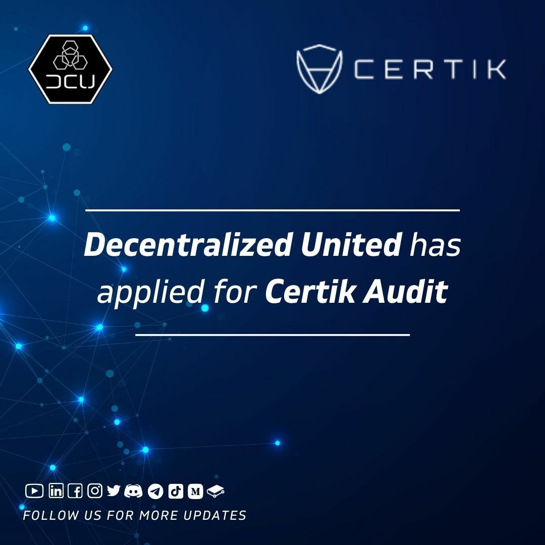 DCUsmartswap's tweet photo. The certik audit for DCU is in progress!

When the audit is done, this will be another step forward for DCU.

Check out the progress of the audit : https://t.co/Qqcdkf9WmA

#DCU #DCUsmartswap #audit #Crypto #cryptocurrency #CryptoNews #token #BNB #BNBChain https://t.co/1ND26BYY8A