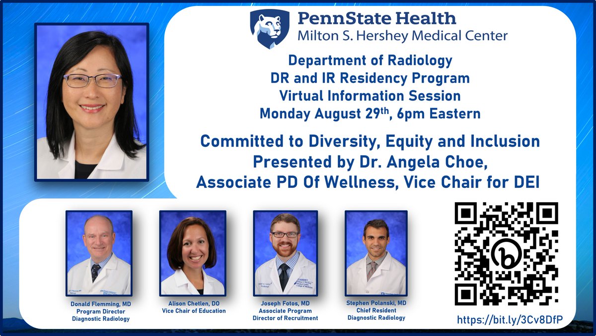 joefotos's tweet photo. UPDATED INFO!

Here is the updated info for tonight's DR and IR #radres info session! Note that the prior QR code may throw an error saying that you missed it - you haven't! See the link and QR code below!

TONIGHT at 6pm, with a focus on our commitment to DEI

See you then! https://t.co/P8kKPZLI4G