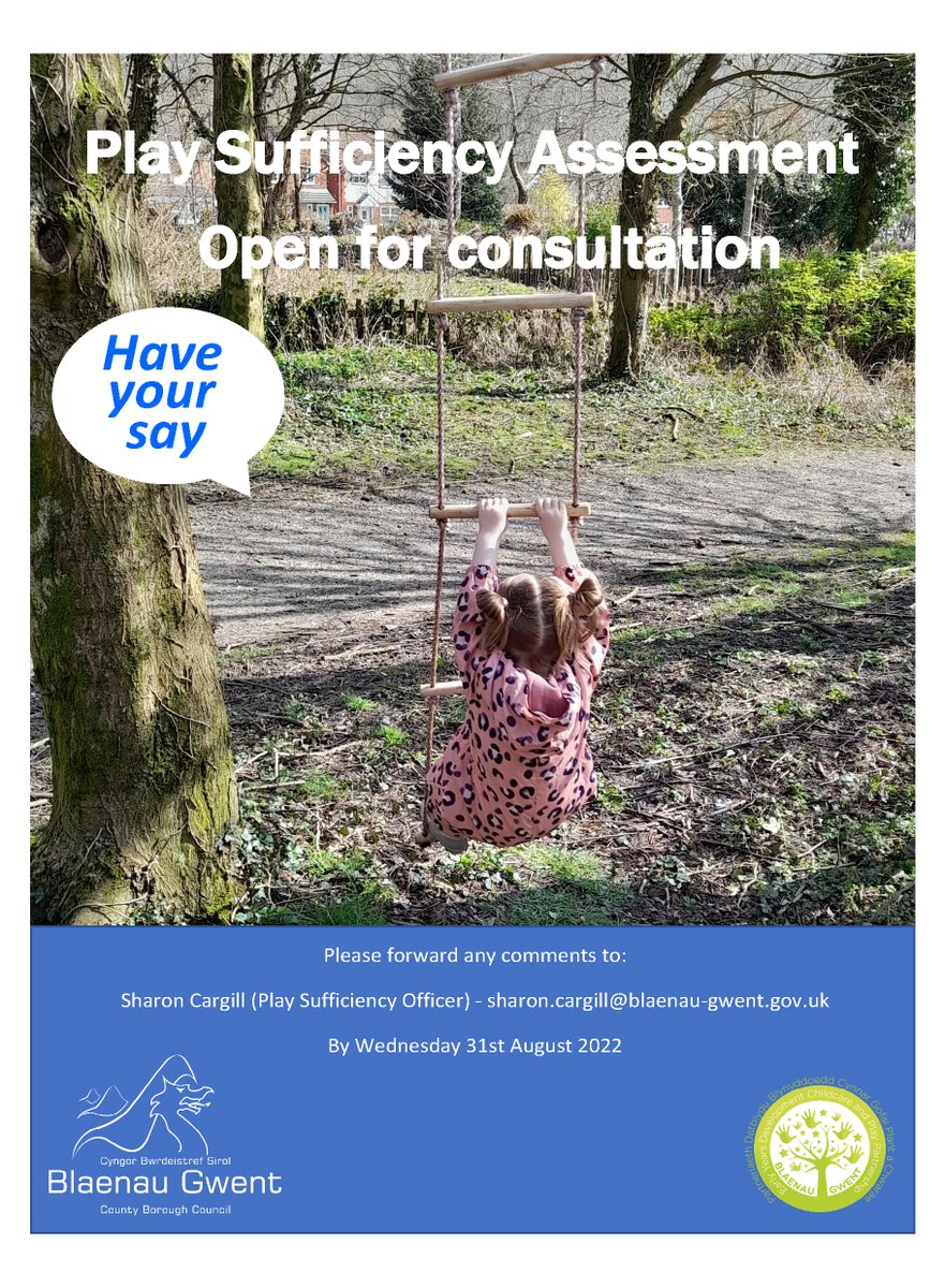 bgfis's tweet photo. Blaenau Gwent County Borough Council is inviting parents, childcare providers, co-ordinators and those with an interest in childcare locally to comment on the draft Play Sufficiency Assessment 2022
To have your say and view the report click on the link: https://t.co/jUM4qMTKPv https://t.co/b4ec5mgHxH