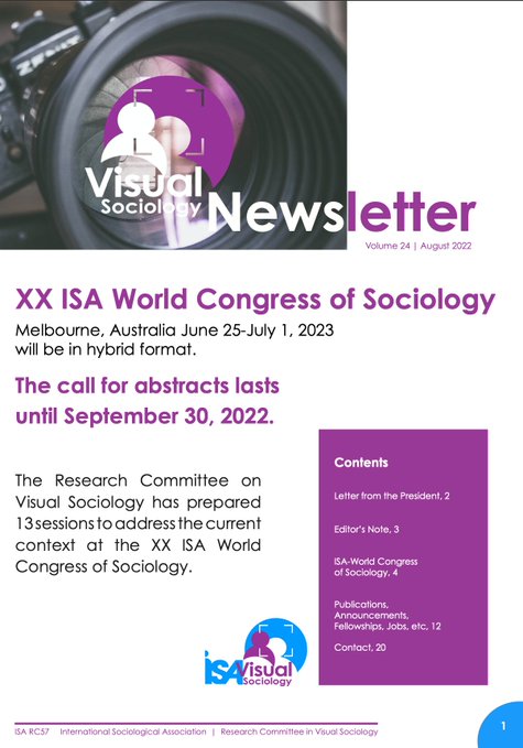 ISA (@isa_sociology) on Twitter photo Read in August newsletter <a href="/isa_visual/">ISA Visual Sociology - RC57</a> buff.ly/3pQ0Mlw about its 13 sessions @ #ISAWCS23 + new book series “Social Visualities”, welcoming proposals for both long & short monographs + upcoming Art & Science of Visual Research symposium <a href="/UAfsw/">UniversityAntwerpFSW</a> Read in August newsletter <a href="/isa_visual/">ISA Visual Sociology - RC57</a> buff.ly/3pQ0Mlw about its 13 sessions @ #ISAWCS23 + new book series “Social Visualities”, welcoming proposals for both long & short monographs + upcoming Art & Science of Visual Research symposium <a href="/UAfsw/">UniversityAntwerpFSW</a>