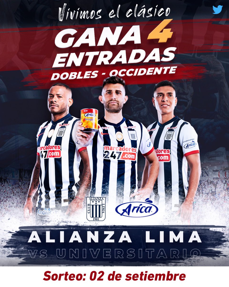ConservasArica's tweet photo. 📢¡𝐒𝐎𝐑𝐓𝐄𝐎 𝐀𝐑𝐈𝐂𝐀!
⚠️Fecha 02 de setiembre
🔼¿Como participo?
1. Síguenos 
2. Haz RT y comenta etiquetando a 3 amigos.
3. Sigue en IG. a 
👉🏾https://t.co/y0NTCvtzez
NO PARTICIPAN
Menores de edad
Quienes ya tienen entradas
OBLIGATORIO CARNE DE VACUNACIÓN

#EstoEsAlianza💙 https://t.co/bjOVZkqmsM