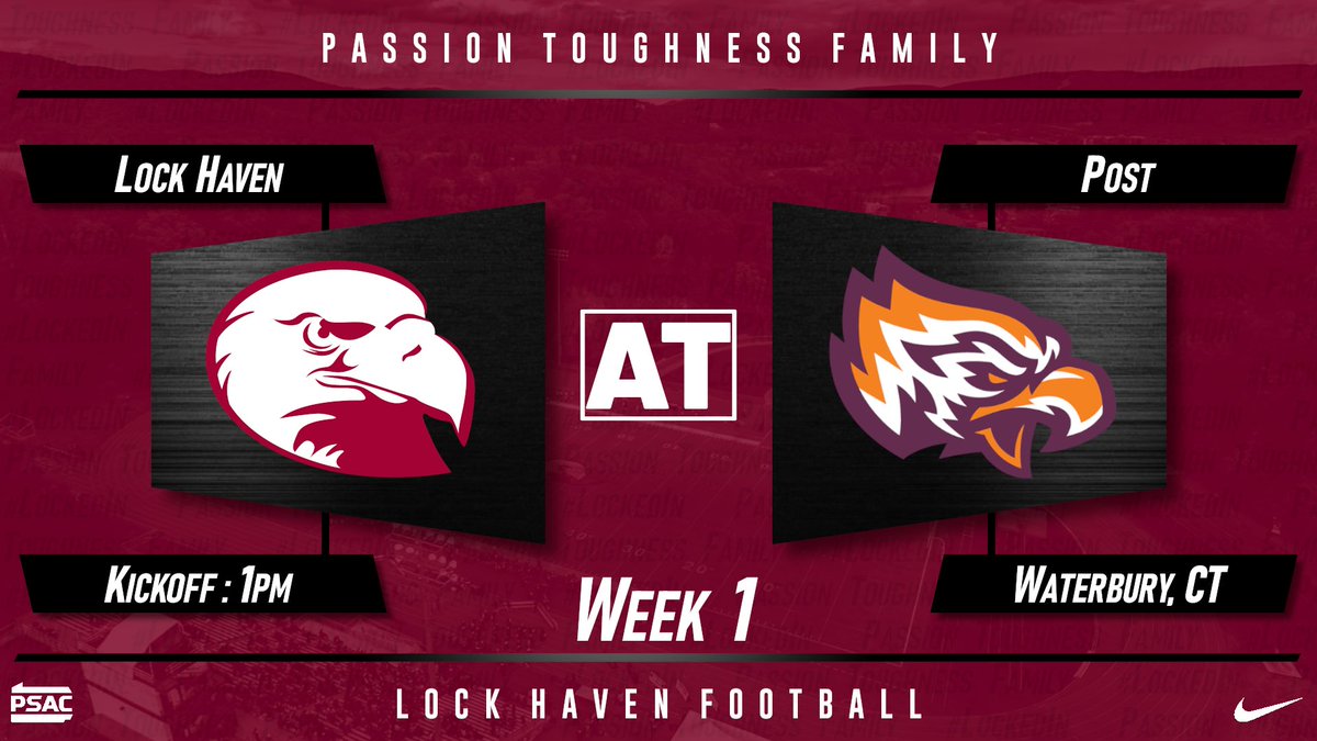 It’s finally GAME WEEK!!! The 2022 season begins with a road game against Post University at Municipal Stadium in Waterbury, CT. Kickoff is at 1pm this Saturday, Sep. 3rd! #LockedIn🔒🦅
