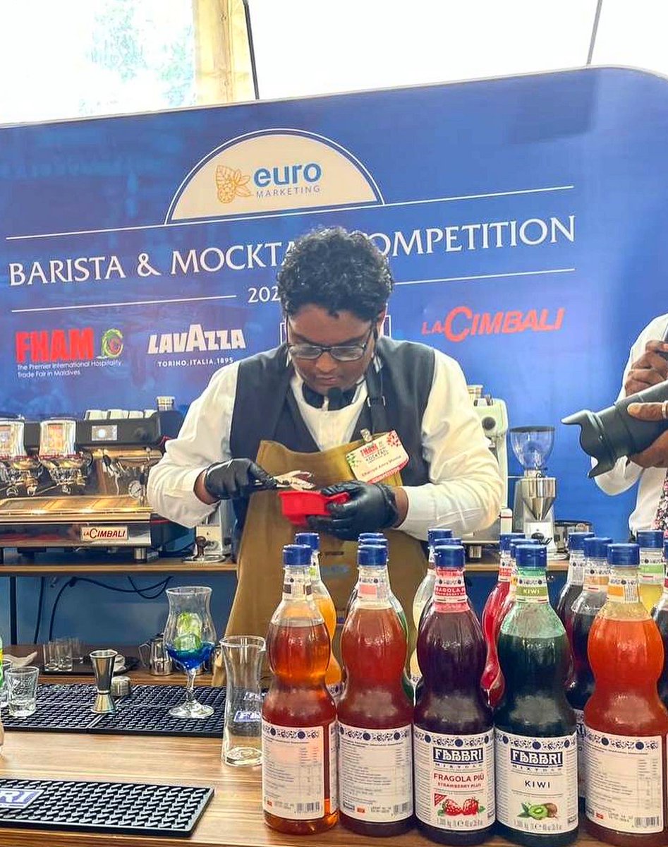 FHTSMNU's tweet photo. Some clicks from Day 1 of Food and Hospitality Asia Maldives #FHAM. Our students from Advanced Certificate in Hospitality and Tourism course competing in the mocktail competition.
Ahmed Yaeesh
Dhaniyal Amru Moosa
Ahmed Abshar Shareef
Great job students! ๐๐ฝ https://t.co/HCEgZL8XKH