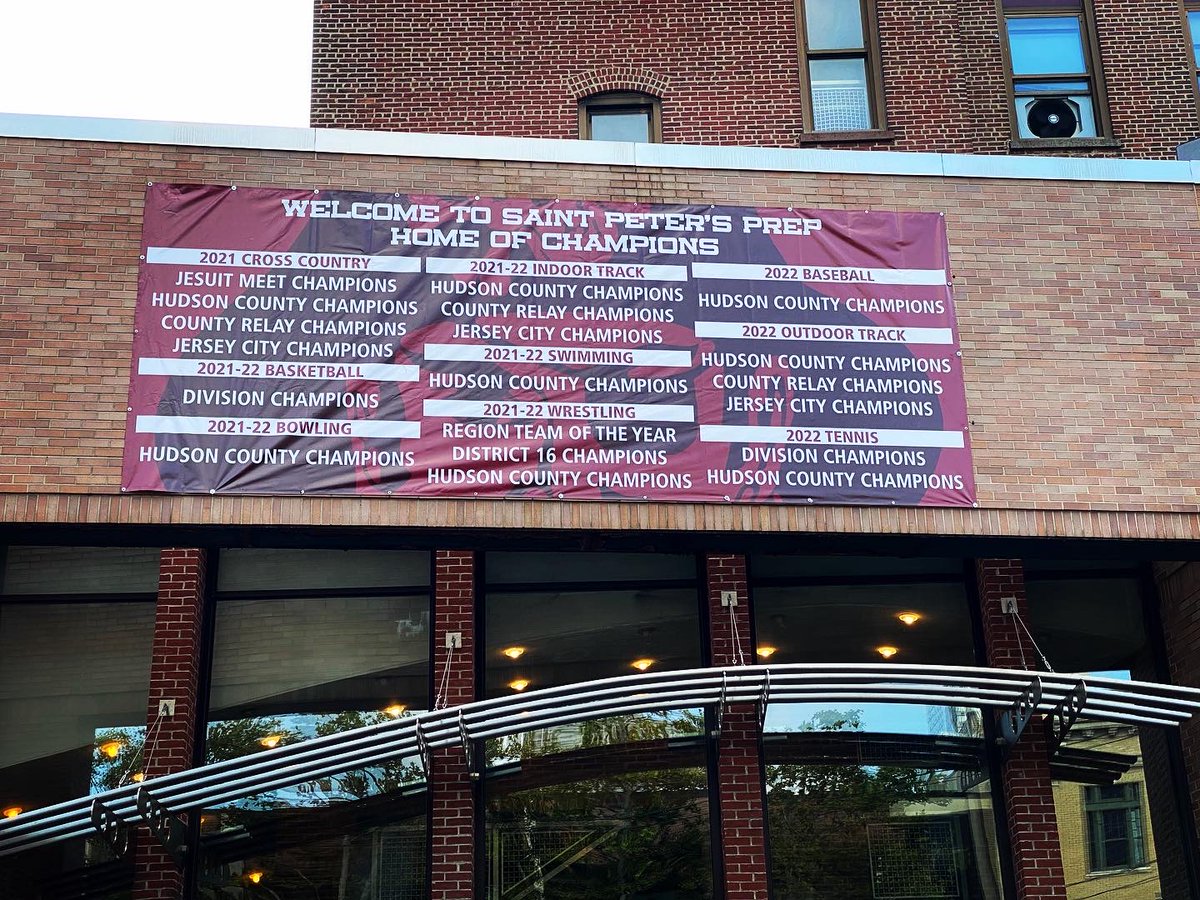 Saint Peter's Prep (@spprep) on Twitter photo No ceremony necessary for installing this championship banner. Winning is business as usual for <a href="/SPPAthletics/">St. Peter's Prep</a>! Also business as usual: the tireless work of Prep's operations team, including Arvind Sawh, P’01 and Rocko Tejada, P’18,’25 #HomeofChampions #ItsAPetersTeam No ceremony necessary for installing this championship banner. Winning is business as usual for <a href="/SPPAthletics/">St. Peter's Prep</a>! Also business as usual: the tireless work of Prep's operations team, including Arvind Sawh, P’01 and Rocko Tejada, P’18,’25 #HomeofChampions #ItsAPetersTeam
