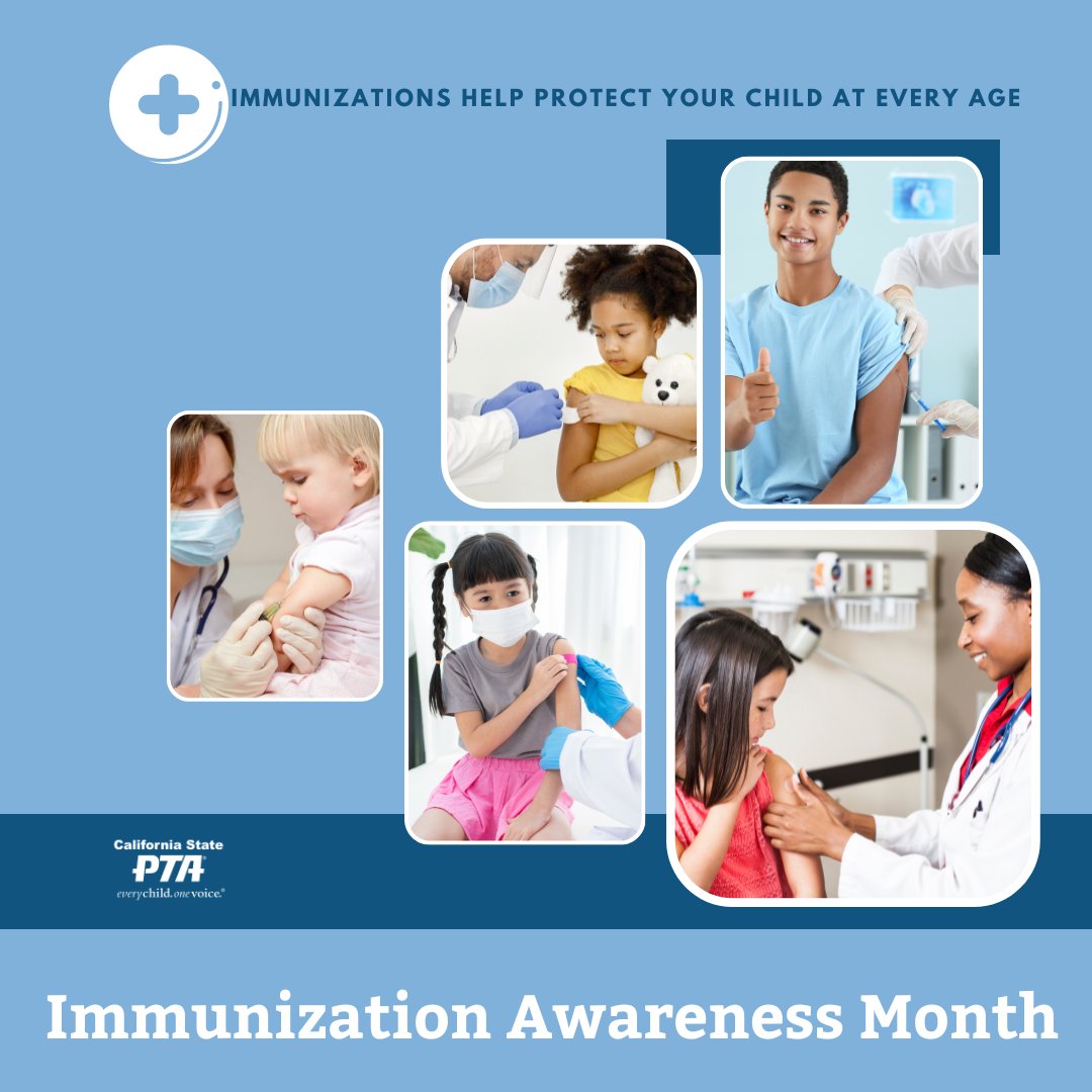National Immunization Awareness Month highlights the importance of #immunizations for people of all ages. Visit our website for resources to assist you in keeping kids healthy, active, and learning during August and throughout the year: zcu.io/x7JW  #pta4kids