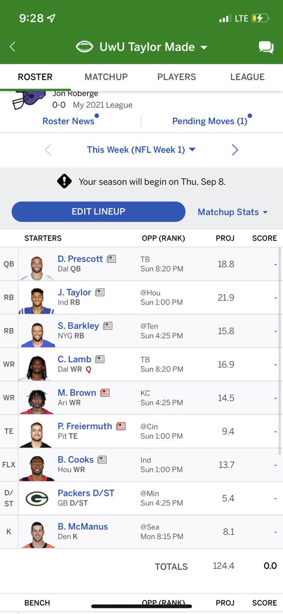 roberge_jon's tweet photo. One with Jonathan Taylor is a 12 man league the other is a 10 what y’all think https://t.co/CVsI2oLWuQ