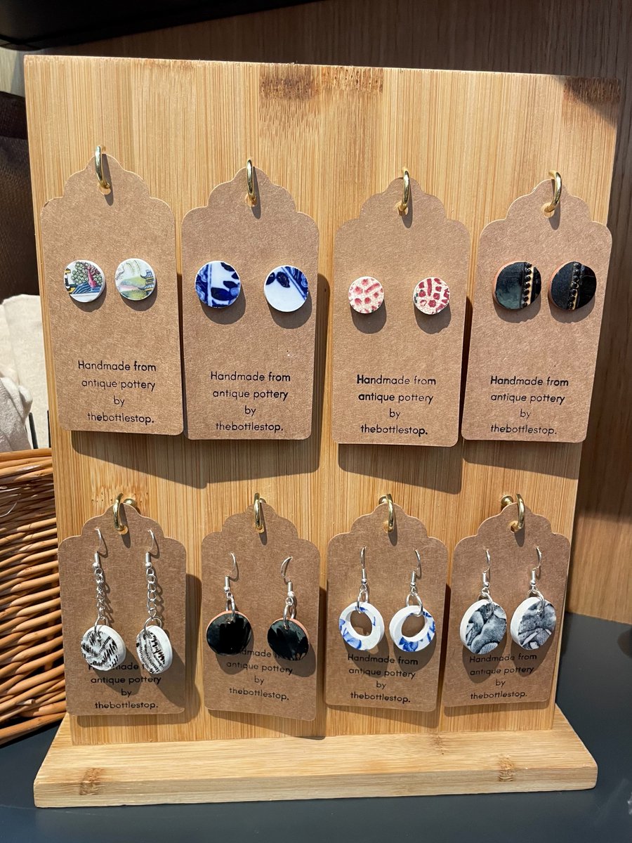 TrimontiumTrust's tweet photo. New In... These fantastic earrings, handmade from antique pottery meaning every pair are unique!   Now available in our gift shop. Priced from £12.50 https://t.co/VgYAm7ZuvV
