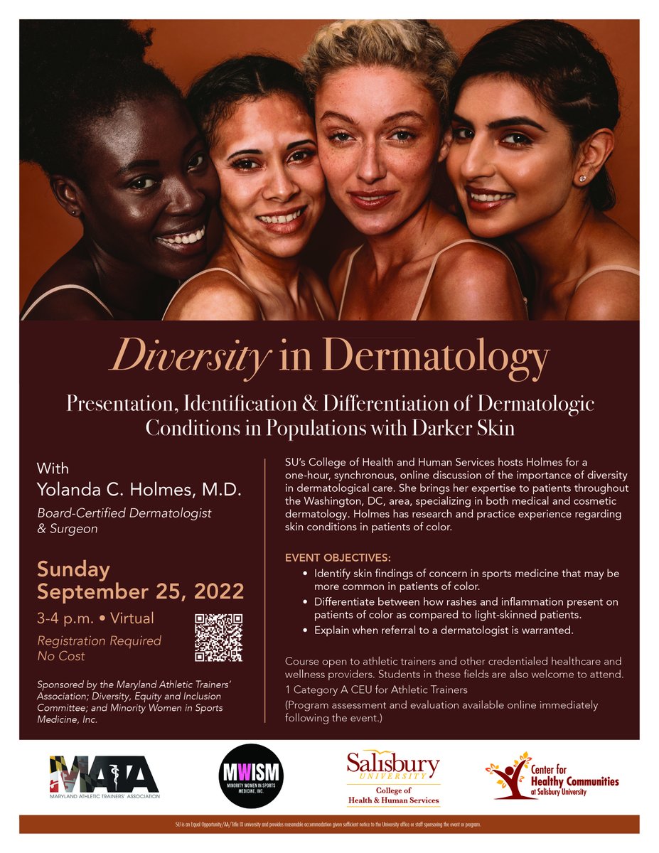 <a href="/Maryland_ATs/">MATA</a> <a href="/MDATDEI/">Maryland Athletic Trainers DEI</a> <a href="/mwinsportsmed/">Minority Women in Sports Medicine, Inc.</a> <a href="/SalisburyU/">Salisbury University</a> are hosting an amazing BOC CEU event on Sunday, September 25. This FREE event is good for 1 Cat A CEU and is offered virtually! Very excited to attend. Registration link in thread below: