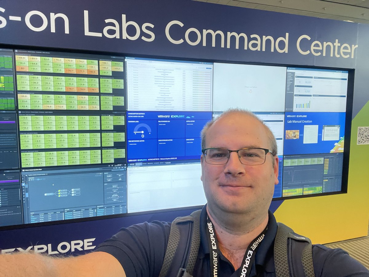 Checking out the Command Center wall while waiting for HOL to open.  Learned that there are a thousands of vm’s just to make these labs happen. #ExploreHOL #VMwareExplore  <a href="/VMwareHOL/">VMware Hands-on Labs</a>