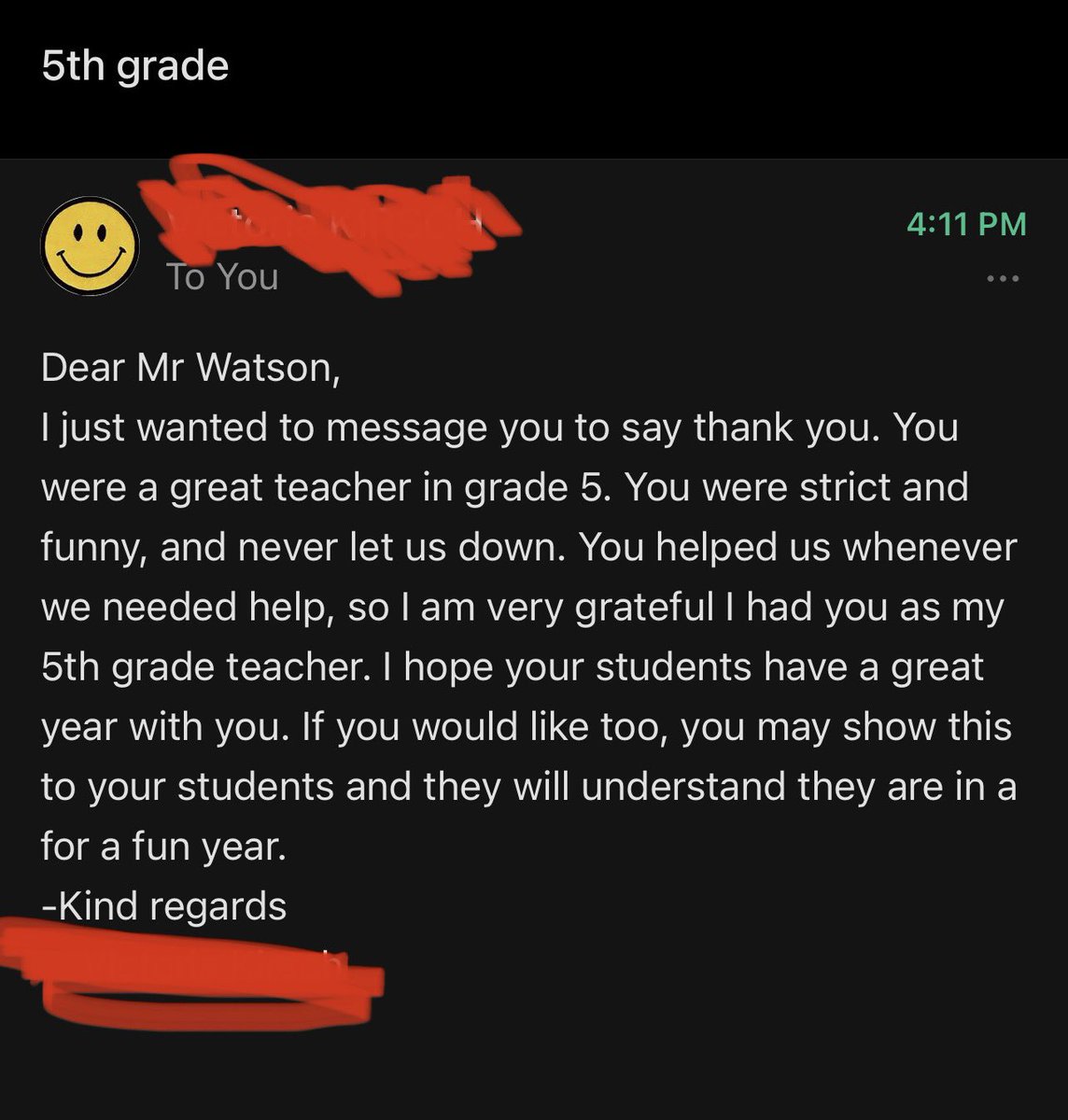 Received this today from a former student and it elevated my spirits. Such a great way to start the year. <a href="/ISLuxembourg/">ISL Luxembourg</a>