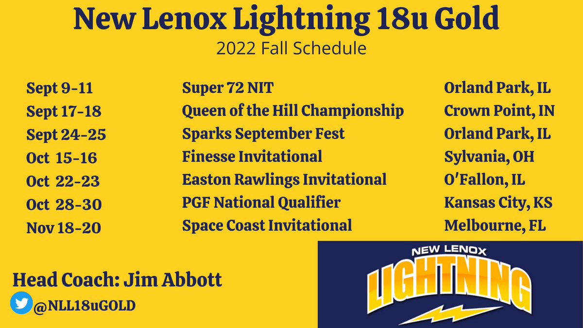 Fall schedule 🔥 Be sure to check out this team! ⚡️