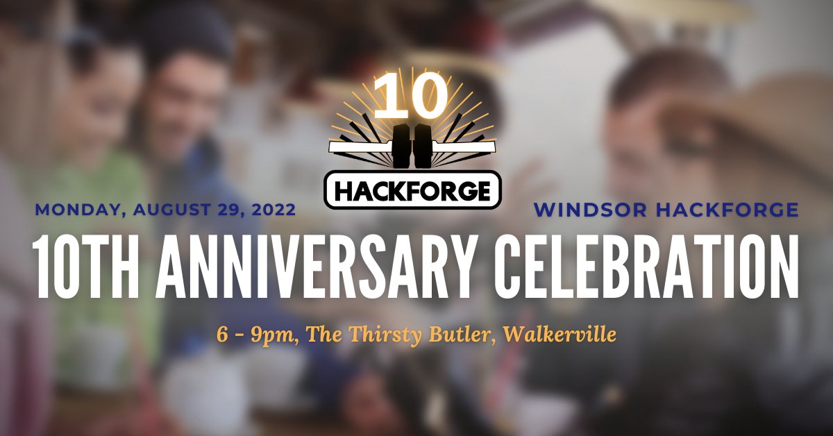 Join us tonight at The Thirsty Butler in Walkerville from 6-9pm to celebrate Hackforge's 10th anniversary!

#YQGEvents #Walkerville #Windsor 

meetup.com/hackforge-wind…