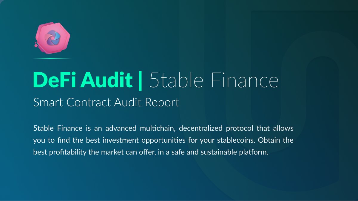 DeFiShield_Tech's tweet photo. Last February we audited all of @5table_finance 's smart contracts to find any issues or vulnerabilities.
 
You can find the complete report here 🛡👉https://t.co/6zIGmaoQMC
 
#Security #Audit #smartcontracts https://t.co/LruwM72kUH