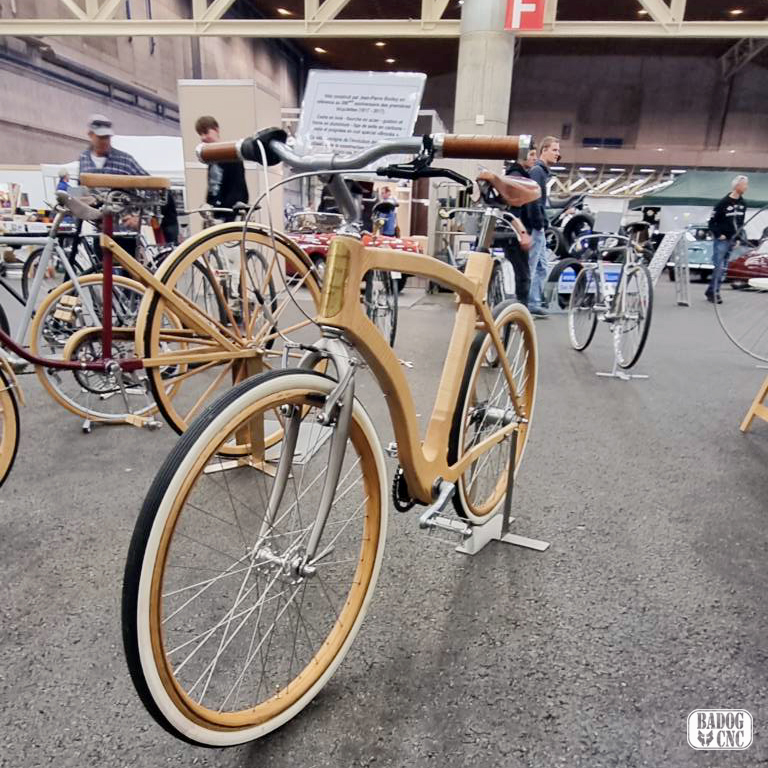 BadogCNC's tweet photo. Vélo en bois personnalisé. Construisez un vélo à partir de rien. Notre CNC peut aussi couper des métaux, mais c'est vraiment cool de voir un vélo en bois. J'espère que vous l'apprécierez. #Badog #CNC #woodenbike #Adventure #Fribourg #Switzerland #bike #velo #sports #Artemis1 https://t.co/qVGZjaD1Nh