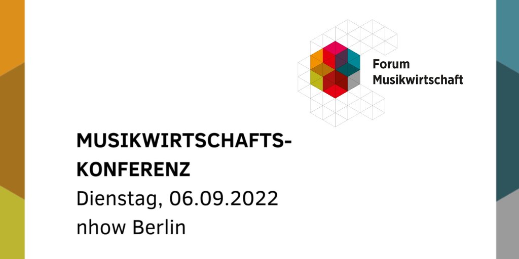 ❗Veranstaltungshinweis❗
Am 6. September 2022 veranstaltet das Forum Musikwirtschaft im nhow Berlin die diesjährige „Musikwirtschaftskonferenz“. Uns erwarten spannende Panels und Vorträge rund um aktuelle Themen in der Musikwirtschaft. bit.ly/3PhBHKv