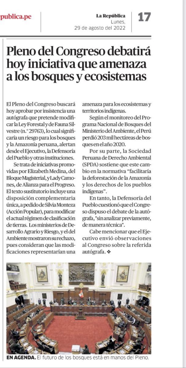 marianocastro's tweet photo. ¿Te preocupas cuando talan árboles en tu calle o barrio? Esto es mucho más grave @congresoperu https://t.co/prPRGbYHkA