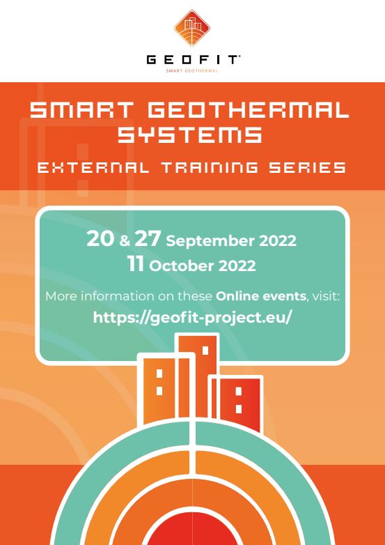 📢 SAVE THE DATE!

<a href="/EuGeofit/">Geofit Project EU</a> is organizing 3 virtual trainings addressed to professionals &amp; researchers in the field of #geothermal energy, #renewables and #construction sectors. 

More information 👉 bit.ly/3AtR5y4

📍 Online

📅 20 &amp; 27 September 2022 / 11 October 2022
