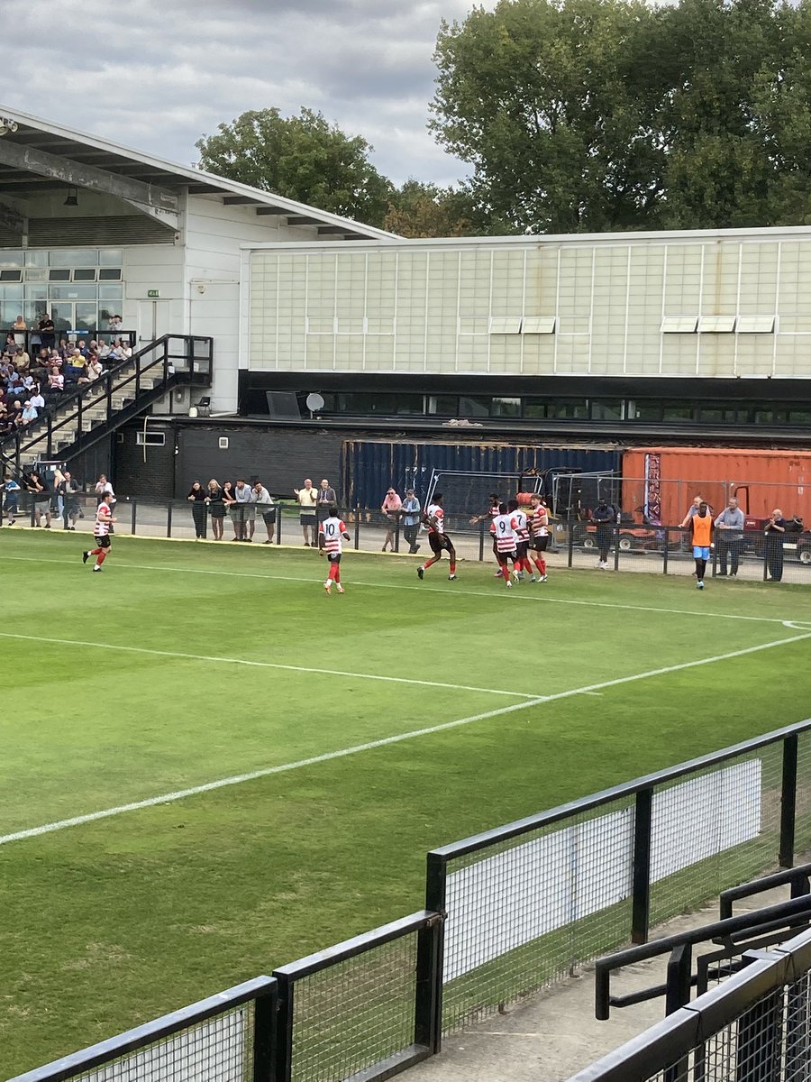 KingstonianFC's tweet image. GOAL! K’s lead! Wing-back to wing-back as Collins’ fine cross is forced into the net by Pascal on the penalty spot. 1-0. #COYKs