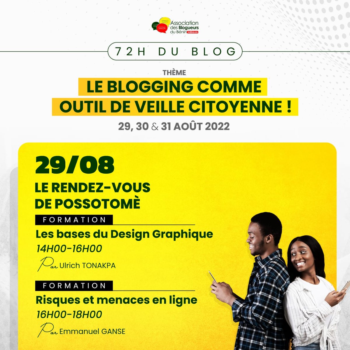 oboubeblanchard's tweet photo. #blogday2022
#blogday229
Le rendez-vous de Possotomé a commencé avec @tonakpa_ulrich sur les notions de bases du design graphique.

@ab_benin
@aprc_aheme 
@RadioAheme https://t.co/zk3VPZfiB5