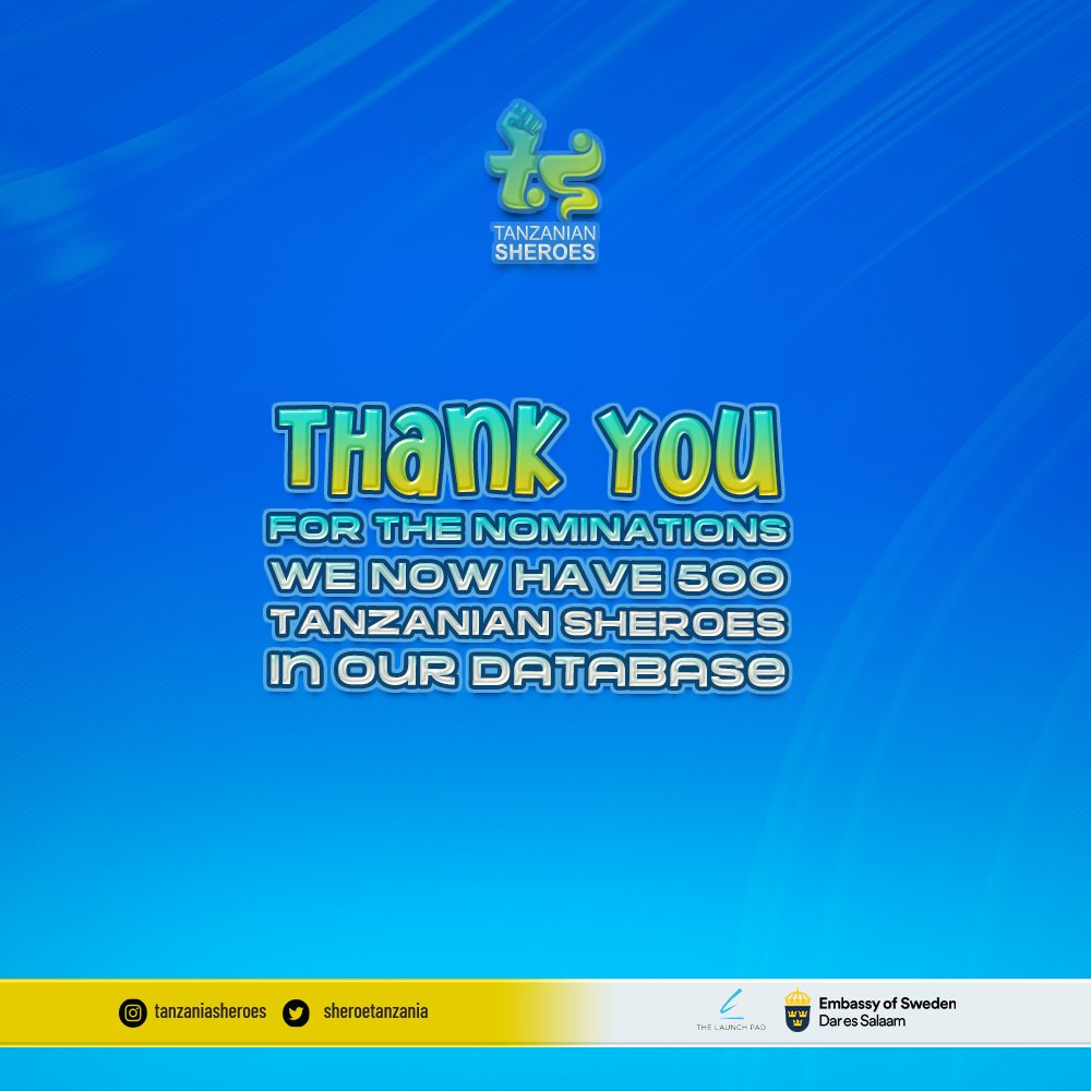 SheroesTanzania's tweet photo. THANK YOU ALL.
We have received over 500 #2022 #TanzanianSheroes nominations.
NOMINATIONS ARE OFFICIALLY CLOSED!
We will now choose 100 to represent everyone else this year.
#digitalgenerationourgeneration https://t.co/SbzS5BmXTO