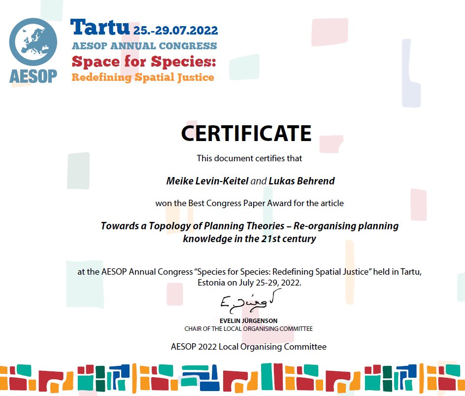 We are honored to announce that our paper/presentation at the AESOP congress was awarded the AESOP Best Congress Paper Award this year. Thank you very much for this appreciation! #AESOPYA  Will be published asap 👋