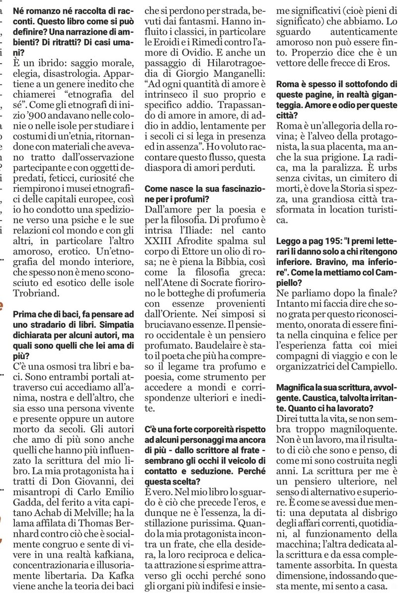 Bella intervista a @danielaranieri, finalista @PremioCampiello con 'Stradario aggiornato di tutti I miei baci' su L'Arena, Il Giornale di Vicenza, BresciaOggi. Grazie a Nicoletta Martelletto.