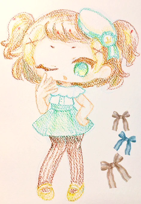 アナログクレヨンでユズリハちゃん #まいごえん図工部 