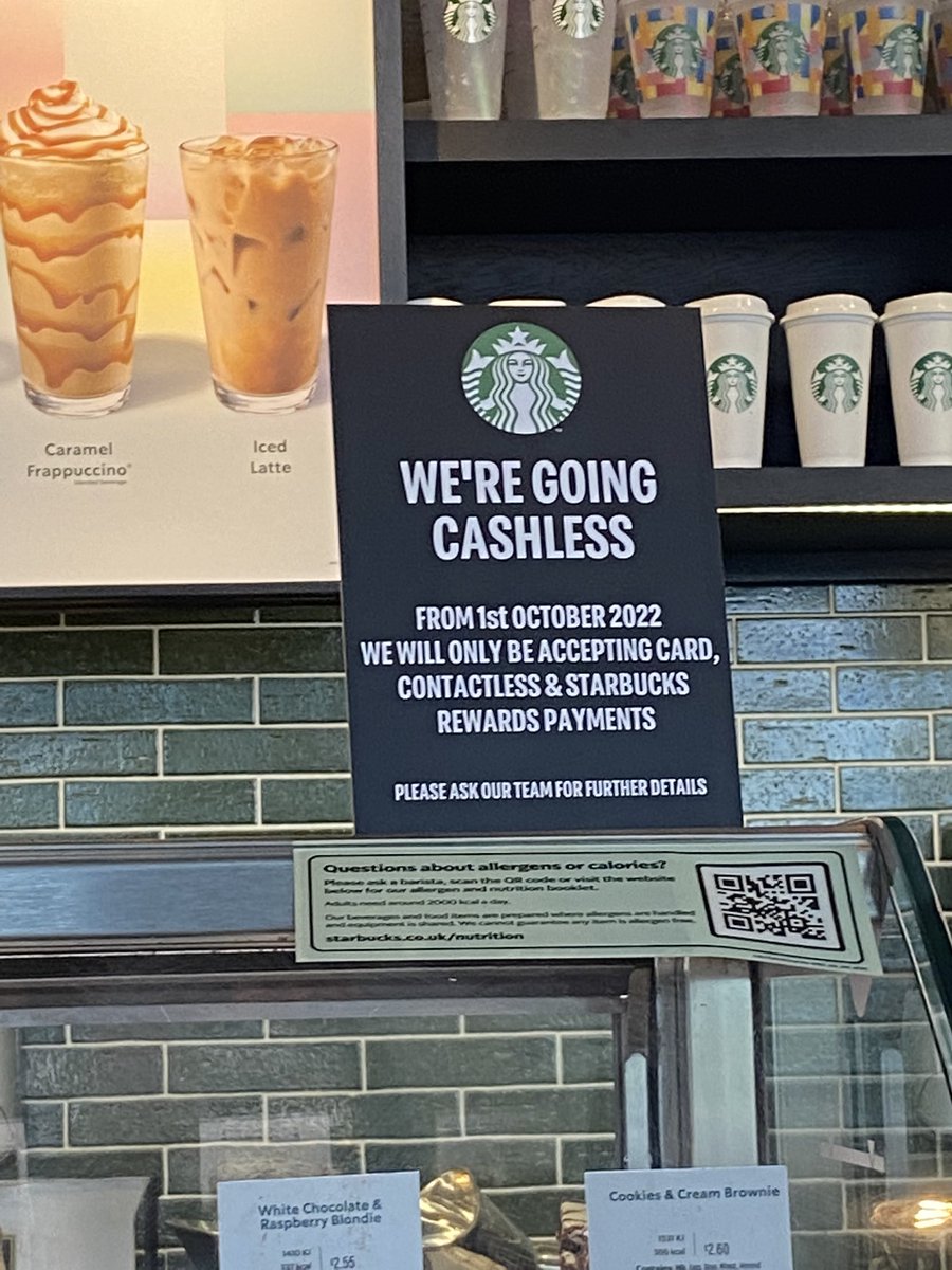 sirjackwindsor's tweet photo. Dear @Starbucks,

If this goes ahead, you're going out of business in 2023.

ALWAYS use #cash... You're really not going to like your life when it's gone.

#AlwaysUseCash https://t.co/hgD5P7oNVI