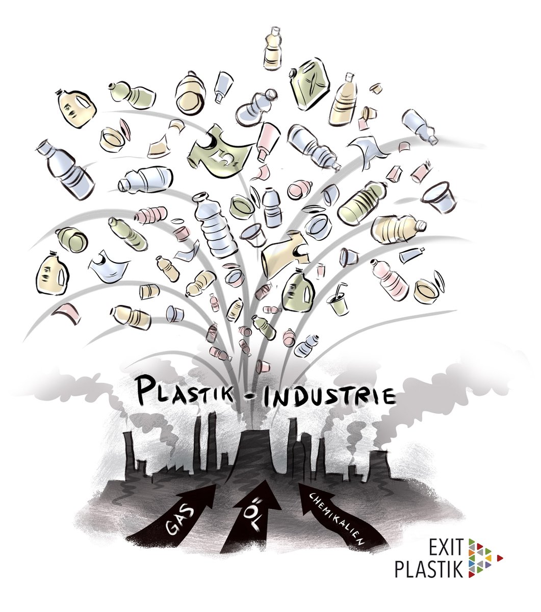 Die Plastikkrise ist Ausdruck eines verschwenderischen Wirtschaftssystems, in dem aus wertvollen Ressourcen + unter Einsatz schädlicher Chemikalien kurzlebige Wegwerfprodukte hergestellt werden – mit weitreichenden Folgen für Mensch, Klima + Umwelt. 
👀exit-plastik.de/wechoosereuse