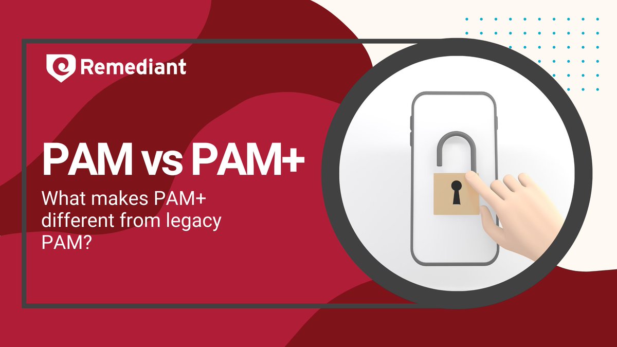 Remediant's tweet image. What differentiates PAM+ from legacy PAM?
PAM+ enables what Gartner calls #ZeroStandingPrivilege, which gives you the capability to remove administration accounts from all endpoints. 
Click here to learn more: remediant.com/pamplus.

#lateralmovement #PAMplus