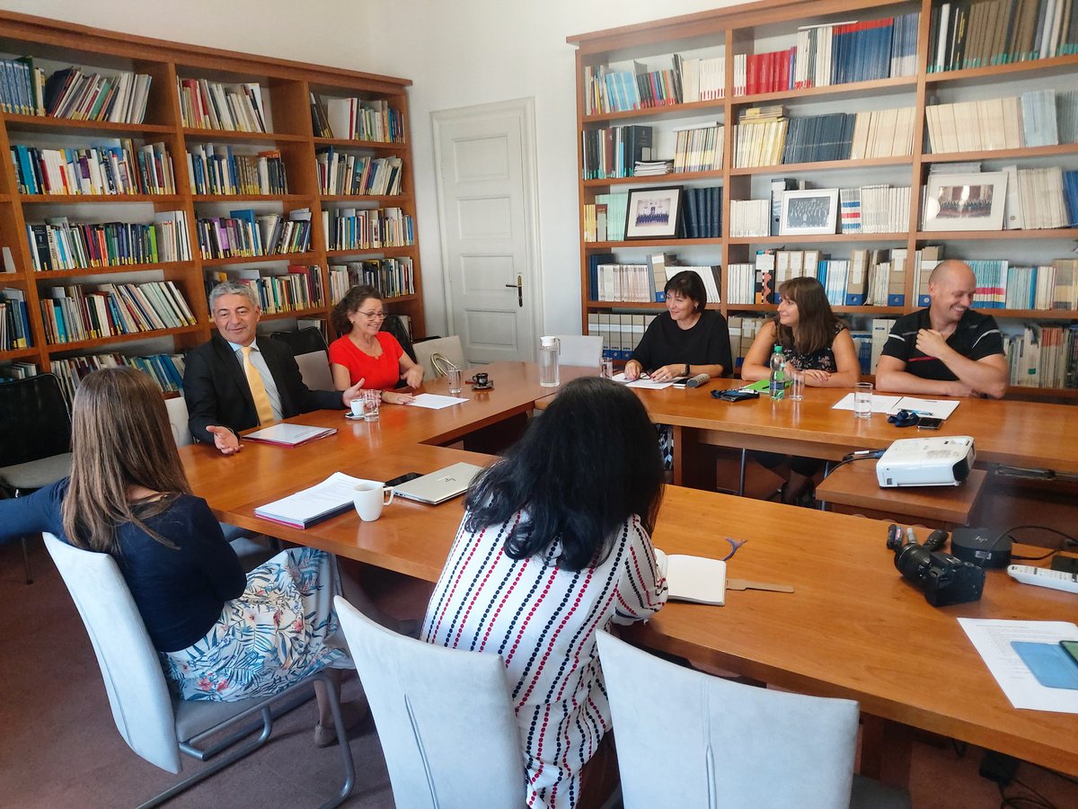 diplofrat's tweet photo. In #Prague today to meet with the Director and wonderful staff of the @OSCE #DocumentationCentre - preserving our common #history while promoting the Organisation's current and future activities in all three #security dimensions. https://t.co/c54H1xpo3E