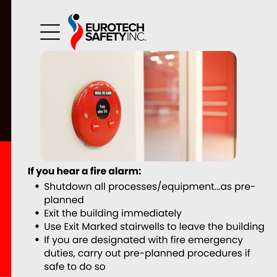 What to do when you hear a fire alarm go off. 

#FireSafety #Fires #FireAlarm #EmergencyExit

#EurotechSafetyInc