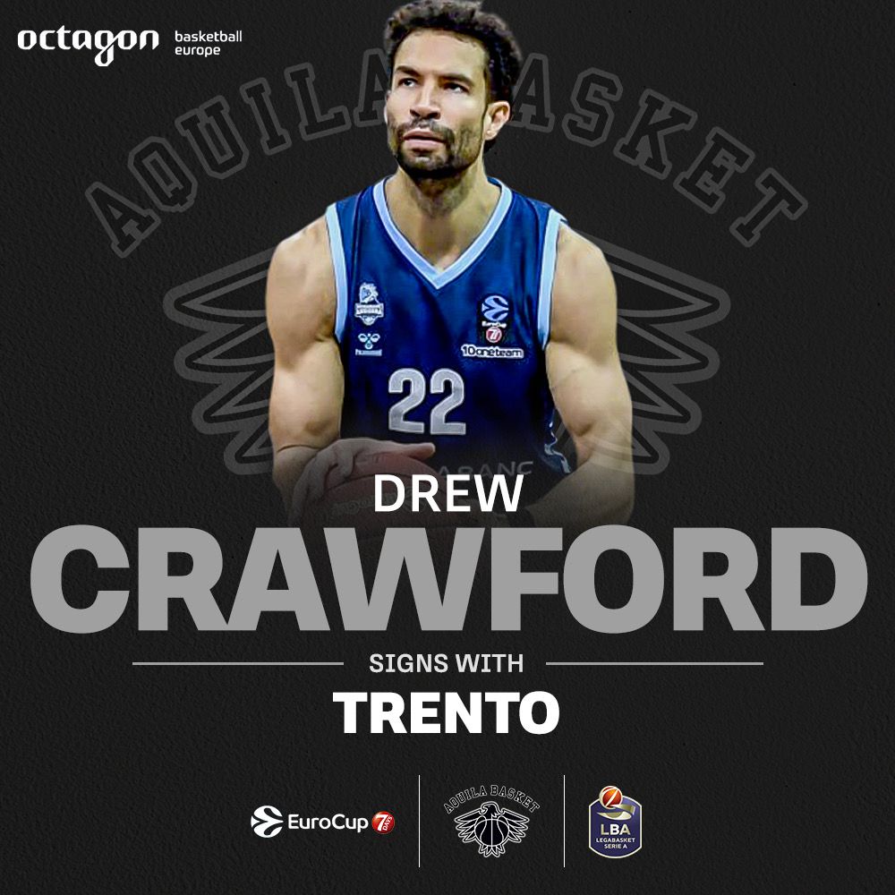 ThemisOCT's tweet photo. The MVP is back in Italy, as Drew Crawford pens a deal with @AquilaBasketTN and will lead them in @LegaBasketA and @EuroCup campaigns this season #octagon #qualityneverfails https://t.co/RKop1HS9Jx
