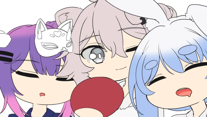 今日のお昼12時に絵を投稿するよ('ω')ホワイトライオンと天使(天使)と兎さんの絵だよ。 