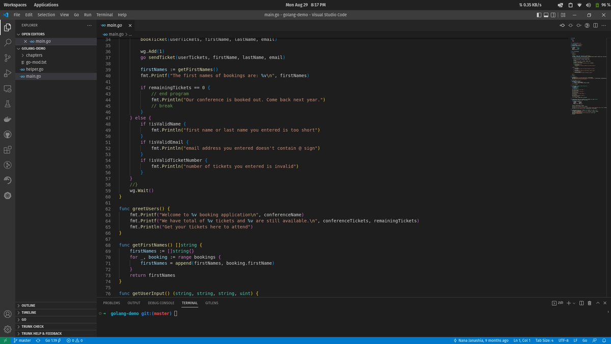 _rohitmohanta's tweet photo. Day 5 &amp; 6 -
Learned about Golang and YAML from @Njuchi_!

Golang complete course (https://t.co/Ruq2nip1v4)

Introduction to YAML (https://t.co/KJoh6S8KjZ)

Cheatsheets:
https://t.co/B2KFzD3CJX https://t.co/KgGhxfi0CR