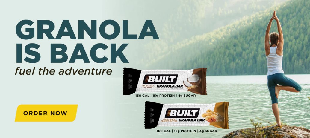 andrewbishup's tweet photo. Granola is back at @Built_Bar! Use promo BISHOP2020 at https://t.co/GjxKyjA8am to save today at https://t.co/3NQ8MQowX3. These granola bars are packed with #protein and taste delicious!
#bebuilt #imbuilt #built #builtbar #fitness https://t.co/R0acHdl1mi