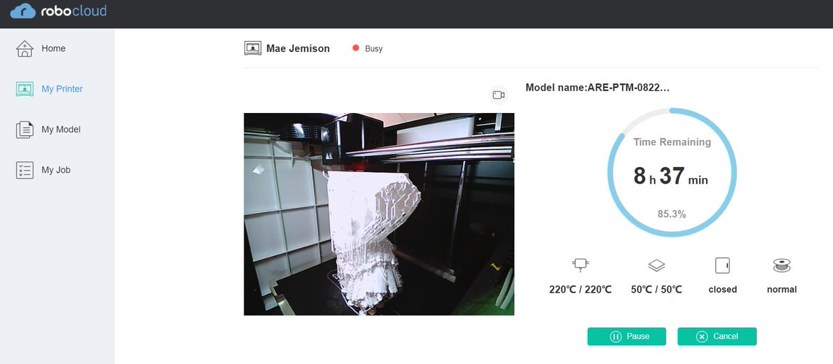 mimioSTEM's tweet photo. Testing out the build volume on our massive @ROBO3D #E3Pro 3D printer! This replica of a historical statue is printing at 84% of life-size and has been running all weekend. Only 8.5 more hours to go until it's finished!! :D
#3Dprinting #history #3Dprinter #makers #3D #edtech https://t.co/bE9j0zpAhS
