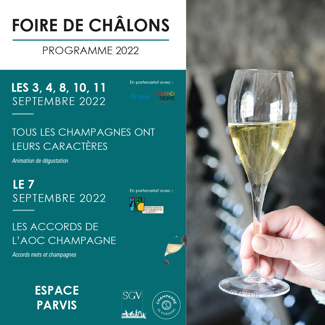 SGVChampagne's tweet photo. @foiredechalons - Programme 2022 🍇
Le SGV Champagne et #Champagne de Vignerons s'associent avec @VilledeReims - @GrandReims et l'INAO pour proposer des animations pétillantes en accord avec des thèmes surprenants. En savoir +👉https://t.co/4qtvUpg15d https://t.co/LjmdhRzL9t