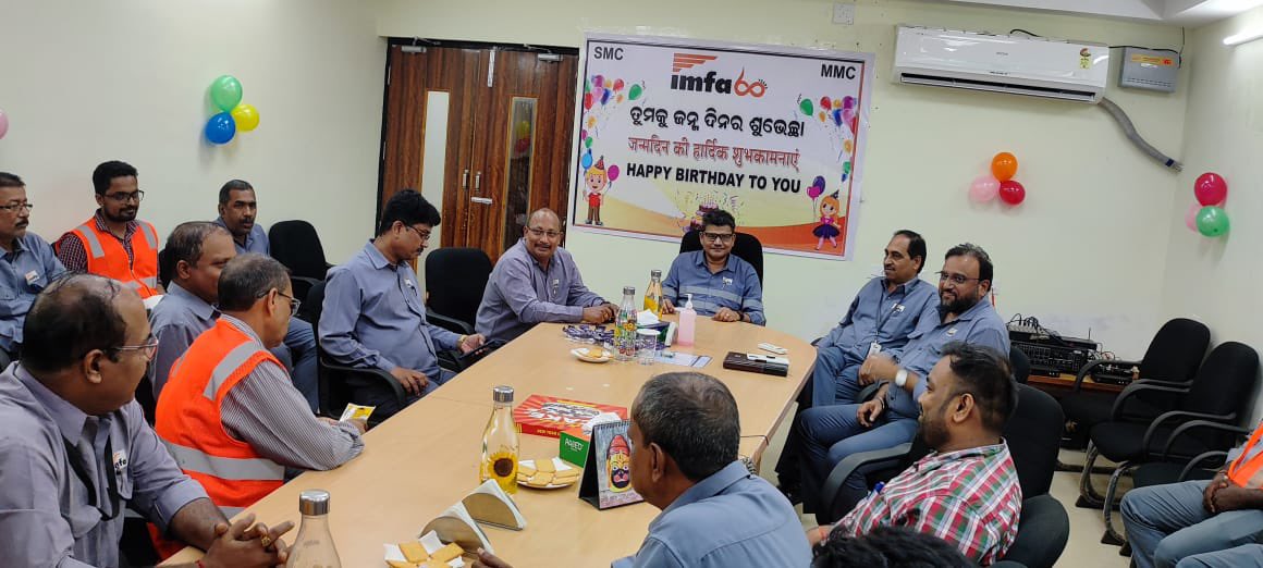 Celebrating birthday of our esteemed employees (both executives, staff &amp; workmen). First of its kind initiative at Mines of #Imfa