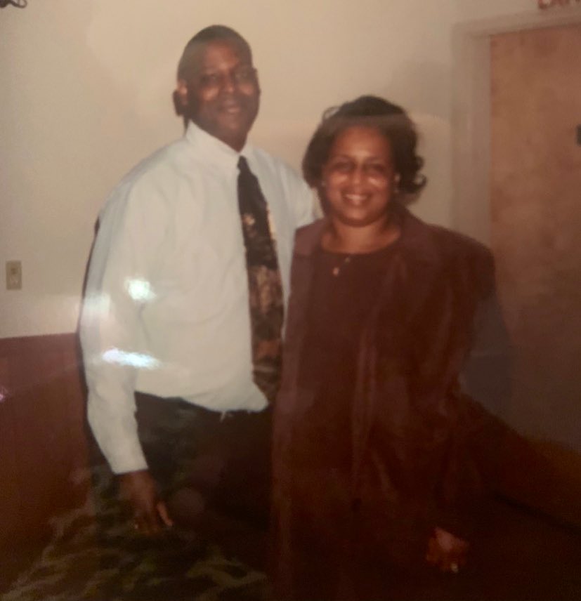 In 2020, the body of Michael Williams, a 44-year-old black man, was found burning in a ditch in Jasper County. 

Today is the sentencing of Cody Johnson, the last charged in relation to the case. I’ll be in the room for <a href="/IowaPublicRadio/">Iowa Public Radio</a>.

Pictured: Williams with his mom. (1/7)