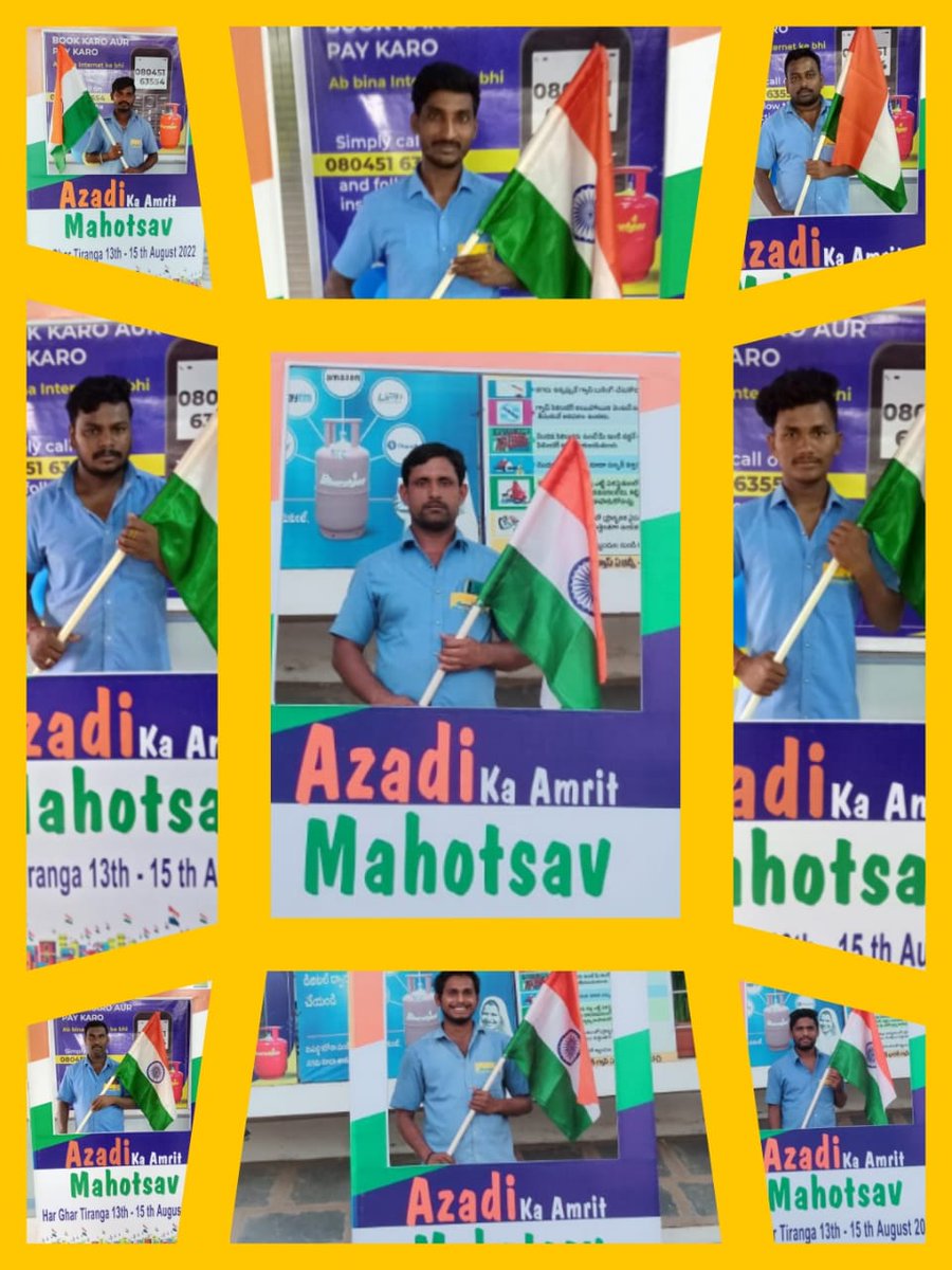 Brundavangas's tweet photo. Team #Brundavan at Bethamcherla joins the #HarGharTiranga campaign

@BKurnool1
@AnanthBpcl
@BPCLimited

#MyFlagMyPride #AzadiKaAmritMahotsav
#tirangamoments #IndiaAt75 https://t.co/JL2xPaNeRT