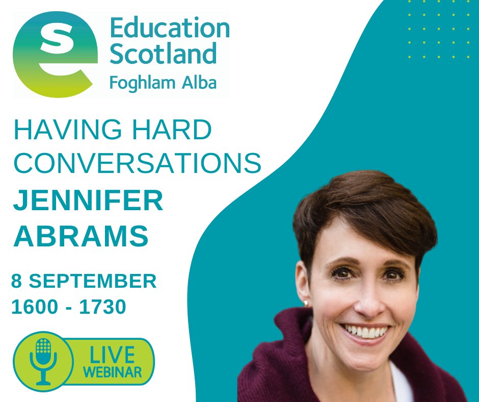 Join international author <a href="/jenniferabrams/">Jennifer Abrams</a> on 8th September 4-5.30pm for a webinar about 'having hard conversations.' Jennifer is an experienced &amp; engaging educational &amp; communications consultant whose work on hard conversations has been widely recognised: eventbrite.co.uk/e/having-hard-…