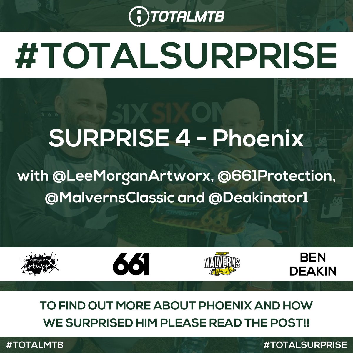 TotalMTB_'s tweet photo. 🤩 TOTAL SURPRISE 6 🤩 Phoenix (@senditmtbkid)
With @LeeMorganArtworx, @661_protection, @MalvernsClassic and @deakinator1
TO READ THE FULL STORY AND SURPRISE PLEASE CLICK HERE
https://t.co/NwISMAzQBj
#TotalMTB #TotalSurprise
#MTBTalk @MTBTalk https://t.co/lIhZ5QOCox