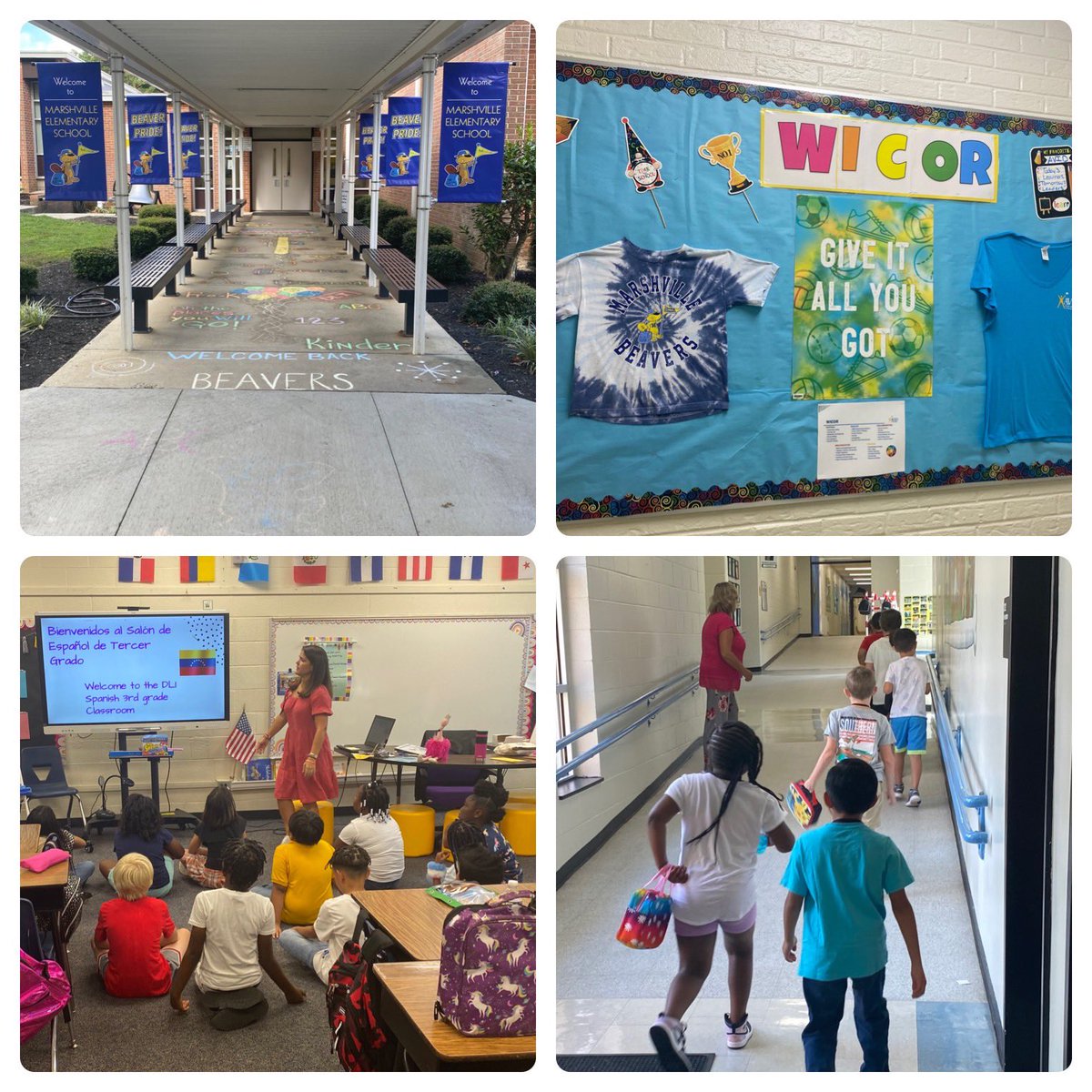 Renee_McKinnon1's tweet photo. Day one at @MarshvilleESNC is off to an excellent start! The MVES Family is making sure that Beaver Pride, focused instruction, and safe routines are evident everywhere! So good to see our students again. 💙💛
@UCPSNC @AGHoulihan #LeadUCPS #teamUCPS @AVID4College https://t.co/bDK2QfSAei