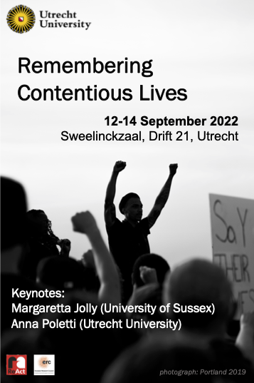 "Remembering Contentious Lives" will take place in Utrecht 12-14 September and is open to all friends and members of the Utrecht Forum for Memory Studies. Keynotes by Margaretta Jolly and @poletti_anna!
 
⬇️Details and programme here⬇️
rememberingactivism.eu/2021/12/02/rem…